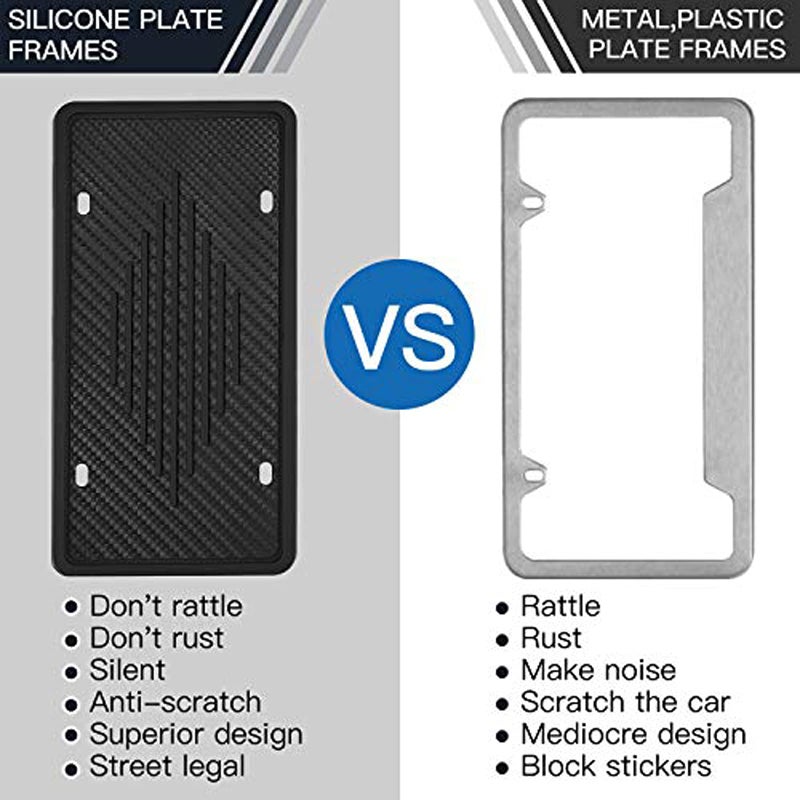 Intermerge License Plate Frames, 2 Pack, Universal US Car Black TPU Bracket Holder. Rust-Proof, Rattle-Proof, Weather-Proof with Drainage Holes Car Accessories - Image 5